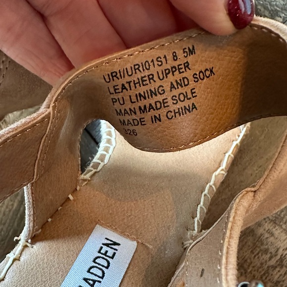 Steve  Madden Uri Espadrille Wedges 8.5 neutral - Picture 4 of 8